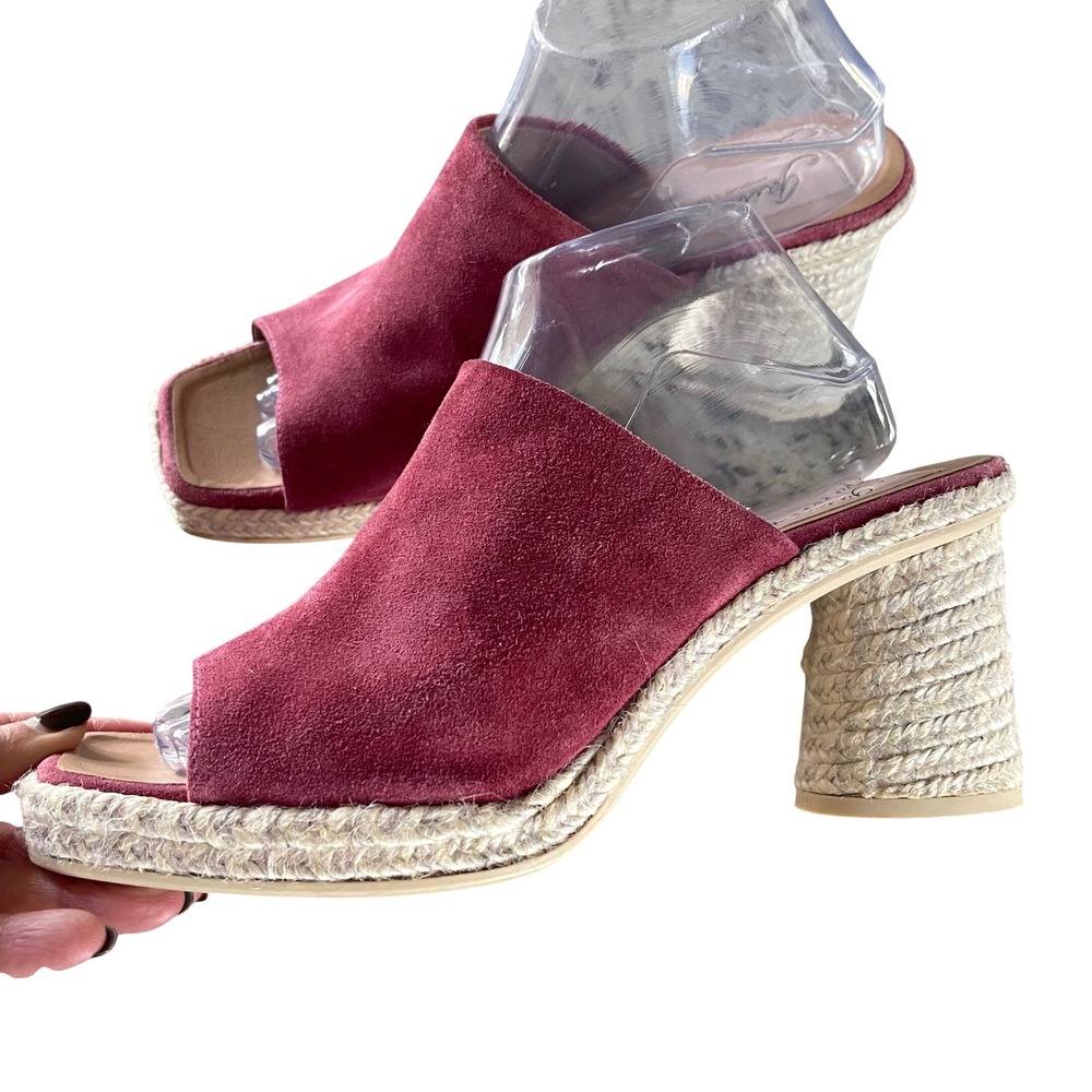 Gaimo Colette Espadrille Mule Women 41 Dark‎ Ant Rose Suede Sq Peep Toe Spain